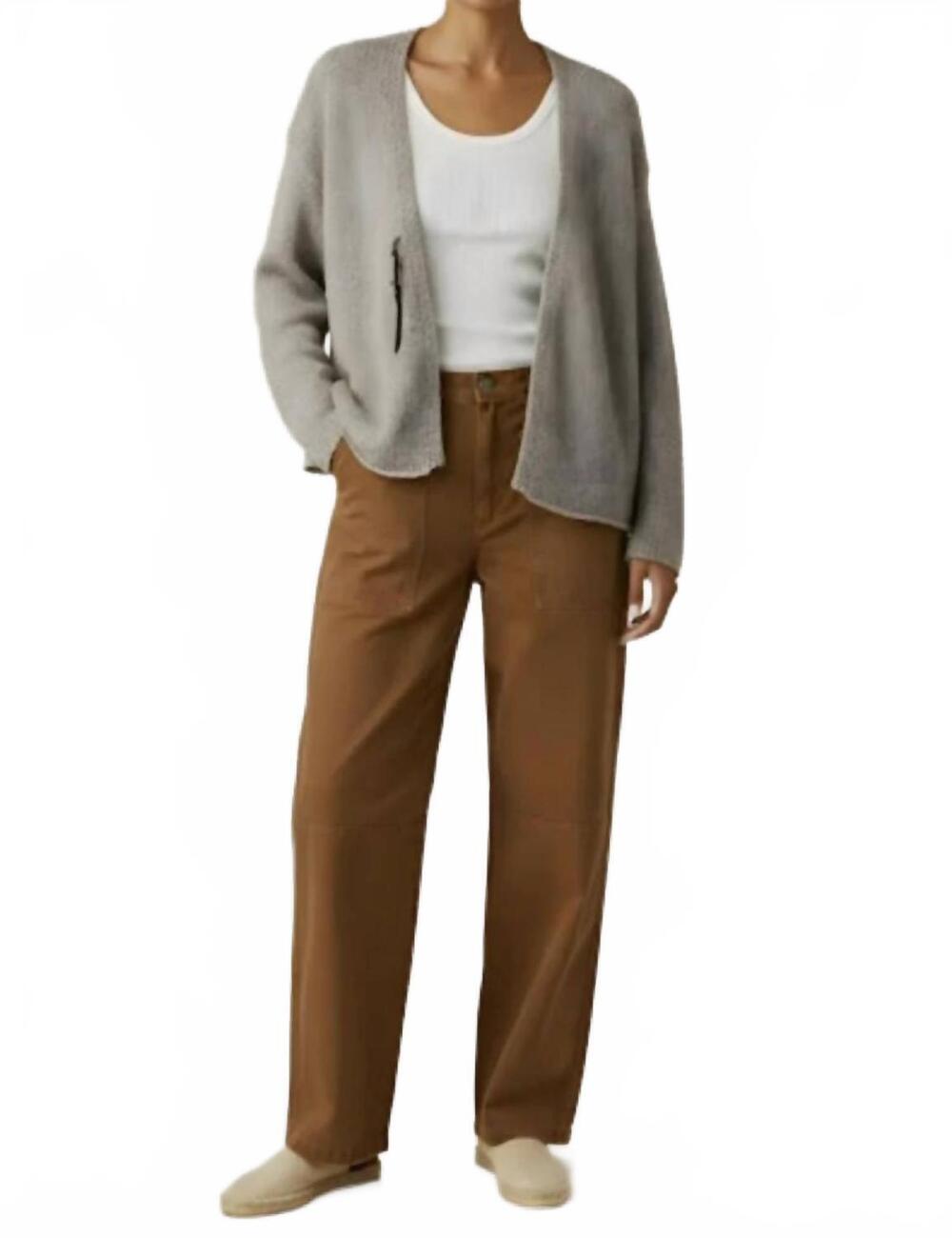 NEW VELVET BY GRAHAM & SPENCER women's quinnly cardigan sweater in stone